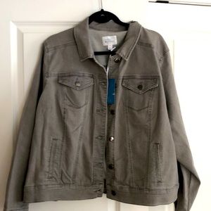 Grey wash denim jacket:  Brand new!